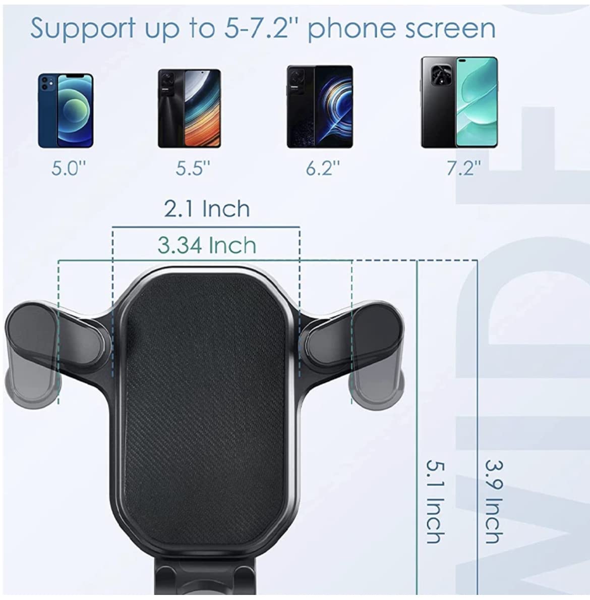 Orco Gravity Car Phone Holder - Upgraded Hook Clip Air Vent Mount with One-Button Quick Release & 360° Rotation - Stable Hands-Free Cradle for iPhone 16/15/14 Pro Max, Samsung S24/S23, 4.0-6.7" Phones