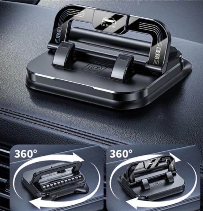Orco Car Phone Holder for Dashboard, 360° Rotatable Horizontal & Vertical Viewing Car Phone Mount，Washable Reusable Mobile Phone Holder, for iPhone Samsung Android Smartphones