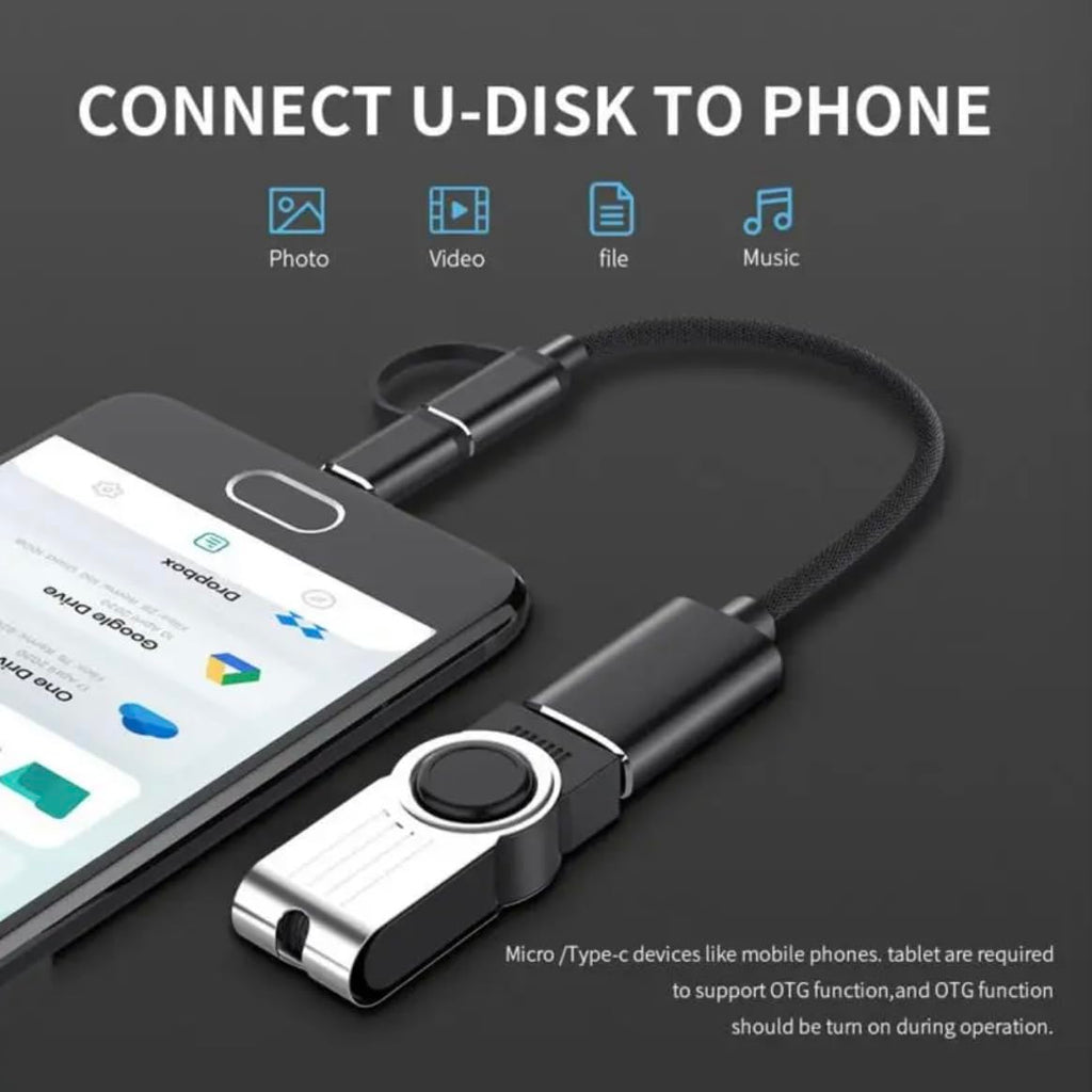 Orco 2 Pack, 2-in-1 USB C/Micro to USB Adapter, USB C to USB, OTG Adapter Cable, USB C to A Male to Female Adapter, Compatible with MacBook 2019 2018 2017, Android Samsung Galaxy and More