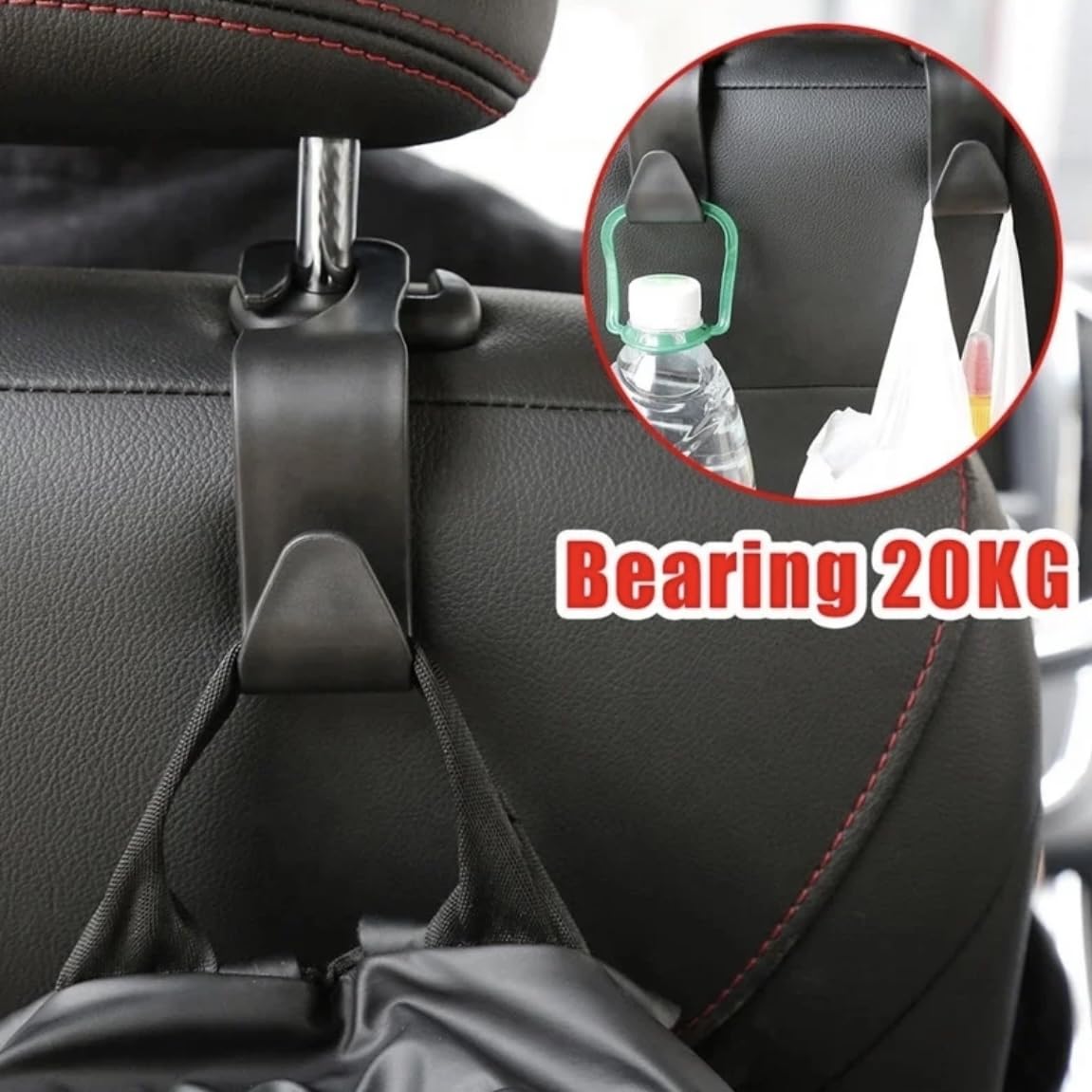 Orco 4 Pack Car Seat Headrest Hook Car Purse Hook for All Vehicle Car Handbag Clothes Coats Grocery Bags