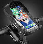 ORCO 360° Rotatable Waterproof Bike Phone Holder – Universal Bicycle Handlebar Bag with Sun Visor & Sensitive TPU Touch Screen – Large Capacity Cycle Frame Pouch for iPhone 15/14/13, Galaxy, up to 6.5