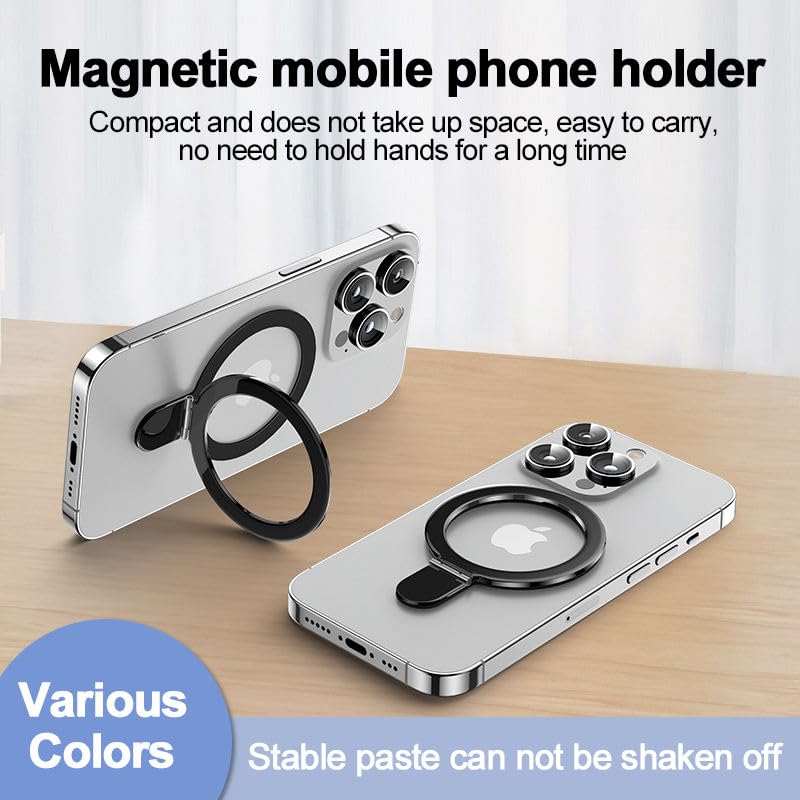 Orco Phone Ring Holder Grip for MagSafe, 360° Rotation Magnetic Cell Phone Grip Stand Two-Sided Magnetic Compatible with iPhone 17 16 15 14 13 12 Pro Max fits MagSafe Accessories