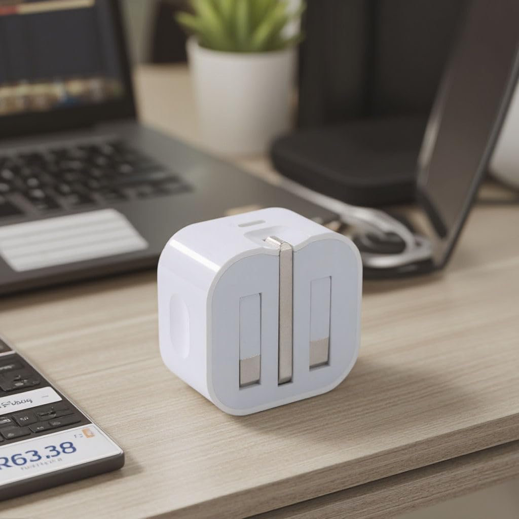 Orco 20W USB C Plug Fast Charger, Foldable UK Wall Adapter PD 3.0 Type C Power Plug Compatible with iPhone 17 16 15 Pro Max Air Plus, iPad Pro/Air, AirPods, Samsung - White