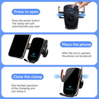 Orco Car Phone Holder Wireless Charger,Auto Clamping 15W Fast Wireless,Super Stable Air Vent Car Phone Mount Charger for iPhone Pro Max/17/16/15/14/13/12,Galaxy S25 Ultra/S25/S24/S23