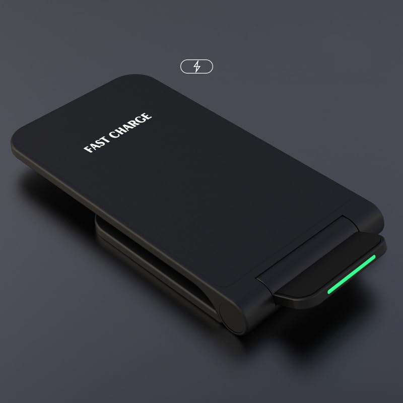 Orco Foldable 15W Fast Wireless Charger Stand – 2-Coil Qi Charging Station for Samsung Galaxy S25 S24 S23 Ultra, S22, S21, 7.5W for iPhone 17 16 15 14 13 12 Pro Max – Case Friendly