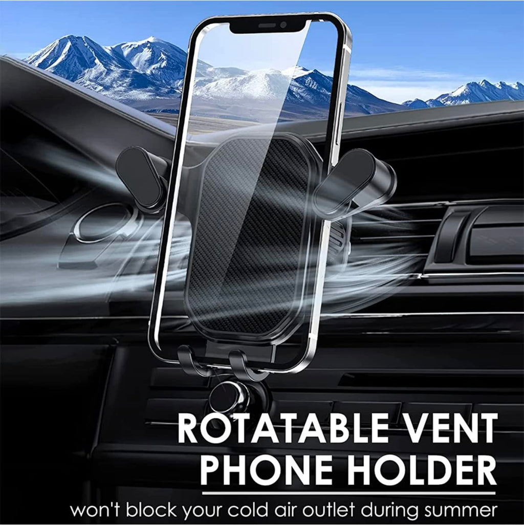 Orco Gravity Car Phone Holder - Upgraded Hook Clip Air Vent Mount with One-Button Quick Release & 360° Rotation - Stable Hands-Free Cradle for iPhone 16/15/14 Pro Max, Samsung S24/S23, 4.0-6.7" Phones