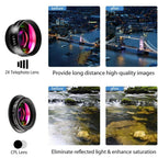 Orco 2 Pack Mobile Phone Camera Lens Kit With Fish Eye Lens +Macro Lens + Wide Angle Lens Compatible With iPhone,Samsung,Huawei,iPad,Sony,HTC,LG,etc