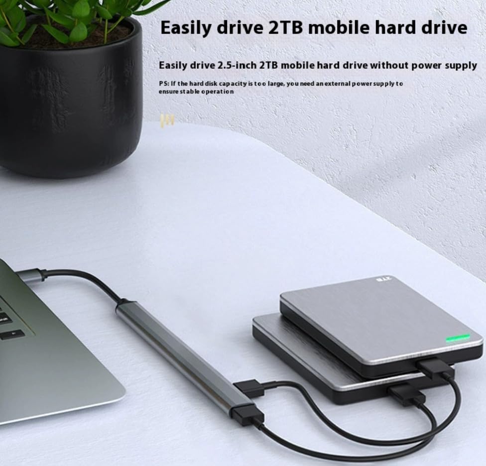 Orco 7-Port USB 3.0 Hub with Individual Power Switches and Lights, High-Speed Data Hub Splitter Portable USB Extension Hub for PC Laptop and More