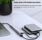 Orco 7-Port USB 3.0 Hub with Individual Power Switches and Lights, High-Speed Data Hub Splitter Portable USB Extension Hub for PC Laptop and More