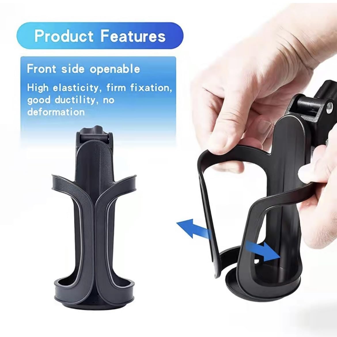 Orco Bike Bottle Holder, Black Bicycle Cup Holder 360 Degrees Rotation Cycling Water Bottle Cages; fit Bicycles, Mountain Bikes, Prams and Wheelchair