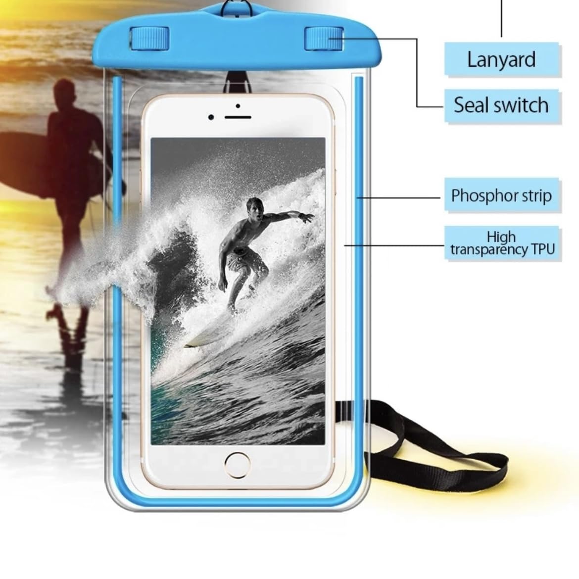 Orco 2 Pack Waterproof Phone Pouch IPX8 Universal Waterproof Phone Case Bag for Swimming, Adjustable Lanyard Underwater Phone Dry Bag for iPhone 15 14 13 12,Galaxy and Other Phones up to 7.2"