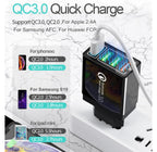 ORCO USB Plug Charger 4-Port USB Fast Charger Plug with 33W Intelligent Quick Charge 3.0 Wall Charger Multi USB Power Adapter UK Fast Charging for iPhone 12 11 Pro Max XS 8 7 6s Samsung