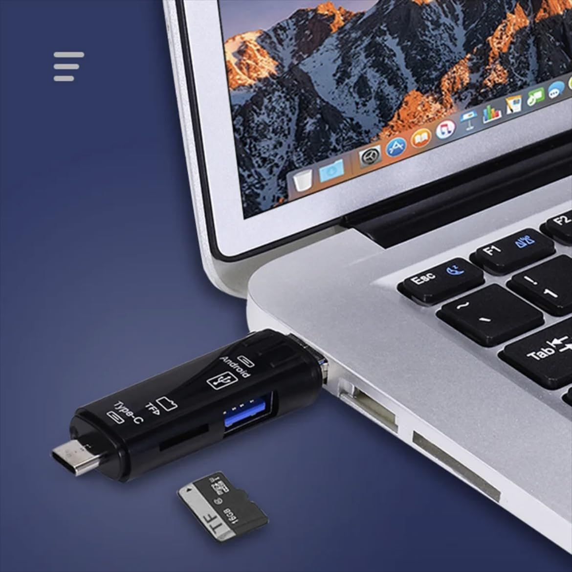 Orco SD Card Reader, Dual Connector USB C Card Reader USB 3.0 Memory Card Adapter - Supports SD/SDXC/Micro SD/Micro SDXC/SDHC/MMC/RS-MMC/UHS-I, Compatible with MacBook Pro,Air,iPad Pro,Galaxy etc.
