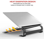 Orco Foldable Ergonomic Laptop Riser - Aluminum Holder for 10-15.6” Laptops - MacBook Pro/Air, HP, Asus, Lenovo, Sony, Dell - Black