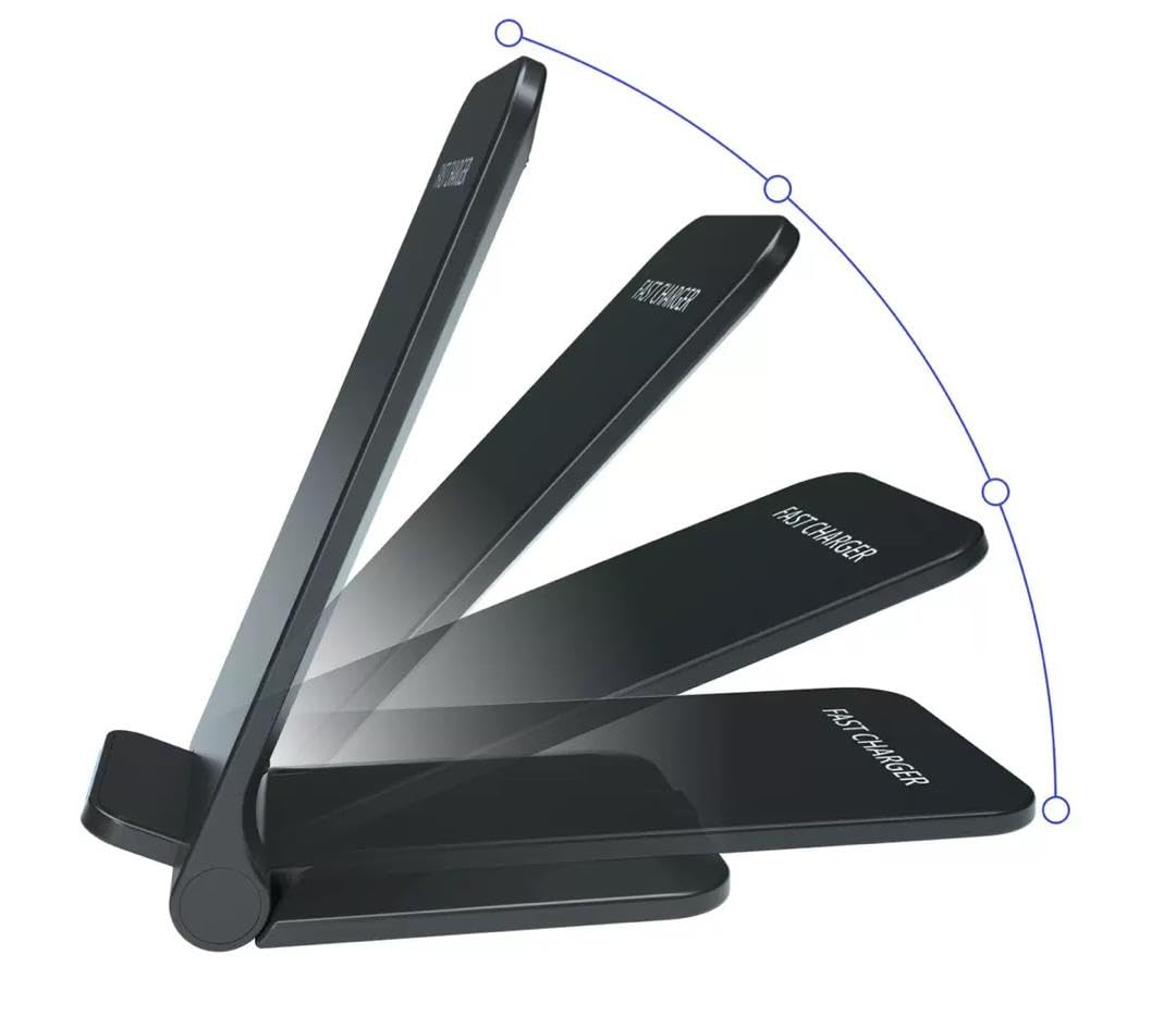 Orco Foldable 15W Fast Wireless Charger Stand – 2-Coil Qi Charging Station for Samsung Galaxy S25 S24 S23 Ultra, S22, S21, 7.5W for iPhone 17 16 15 14 13 12 Pro Max – Case Friendly