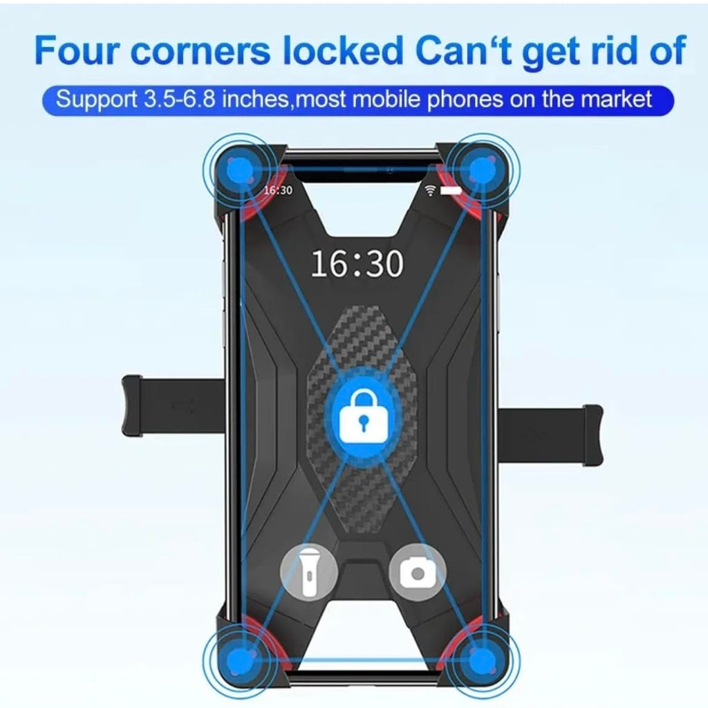 Orco Bike Phone Holder – One-Hand Operation Motorcycle Phone Mount, 360° Rotatable Bicycle Handlebar Clamp, Anti-Shake Shock-Absorbing Silicone for iPhone 14 13 12 Pro Max, Samsung, 3.5-6.8” Phones
