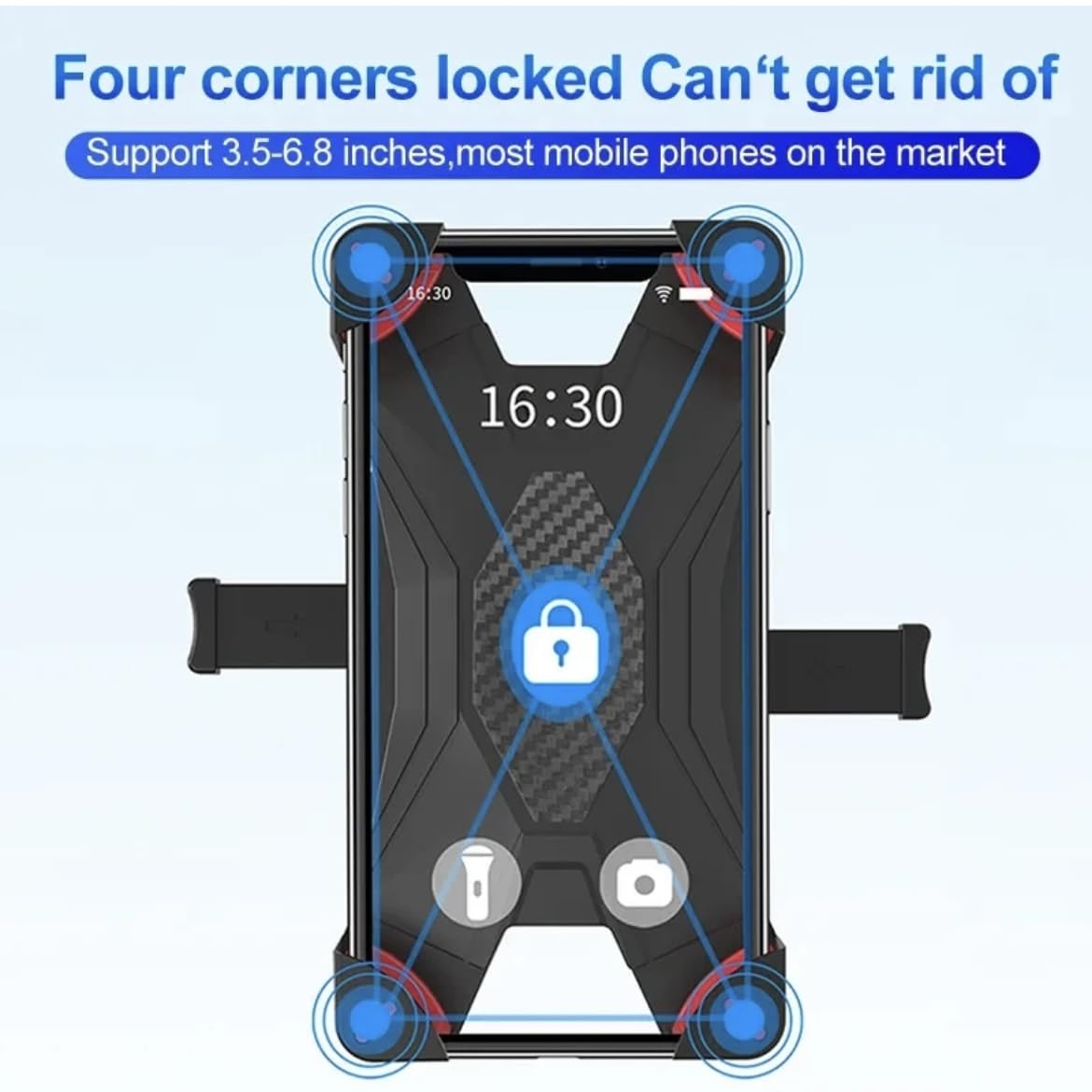 Orco Bike Phone Holder – One-Hand Operation Motorcycle Phone Mount, 360° Rotatable Bicycle Handlebar Clamp, Anti-Shake Shock-Absorbing Silicone for iPhone 14 13 12 Pro Max, Samsung, 3.5-6.8” Phones