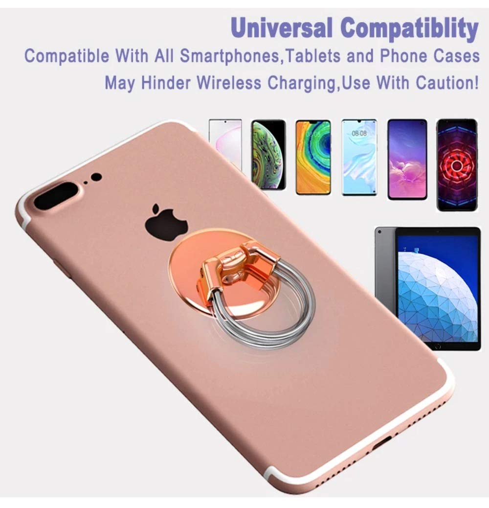 Orco Cell Phone Finger Ring Holder, 3 in 1 Universal Phone Ring Kickstand Anti-Slip Car Vent Mount Phone Finger Grip Holder for all Smartphones and Tablets