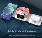 Orco 3 in 1 Wireless Charger for iPhone, Magnetic Foldable 3 in 1 Charging Station, Travel Charger Stand for Multiple Devices for iPhone 15/14/13/12 Series, AirPods, iWatch