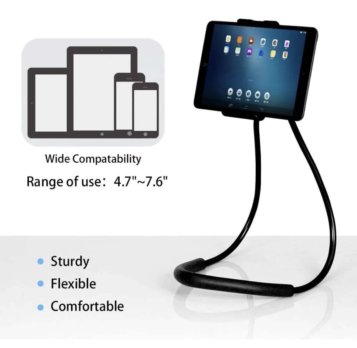 Orco Universal Smart Mobile Phone Stand Hang on Neck Cell Phone Mount Holder Flexible Lazy Bracket DIY Free Rotating for iPhone Samsung