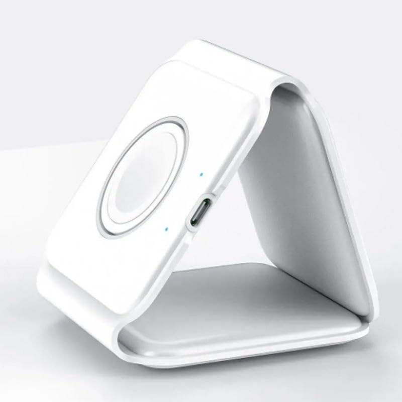 Orco 3 in 1 Wireless Charger for iPhone, Magnetic Foldable 3 in 1 Charging Station, Travel Charger Stand for Multiple Devices for iPhone 15/14/13/12 Series, AirPods, iWatch