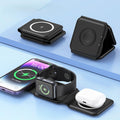 Orco 3 in 1 Wireless Charger for iPhone, Magnetic Foldable 3 in 1 Charging Station, Travel Charger Stand for Multiple Devices for iPhone 15/14/13/12 Series, AirPods, iWatch