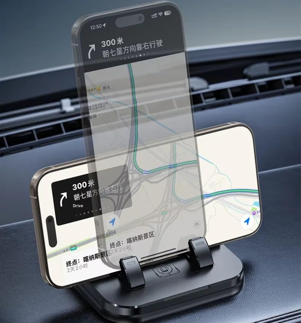 Orco Car Phone Holder for Dashboard, 360° Rotatable Horizontal & Vertical Viewing Car Phone Mount，Washable Reusable Mobile Phone Holder, for iPhone Samsung Android Smartphones