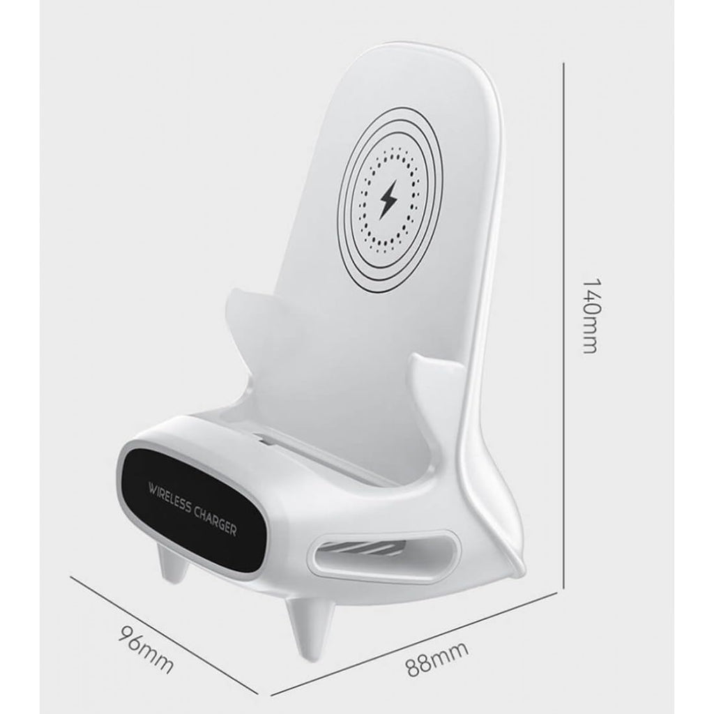 Wireless Charger Yusat Portable Mini Chair Wireless Charger for All Phones 15W Wireless Charging Station Phone Charger Stand with Musical Speaker Function