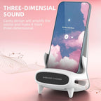 Wireless Charger Yusat Portable Mini Chair Wireless Charger for All Phones 15W Wireless Charging Station Phone Charger Stand with Musical Speaker Function