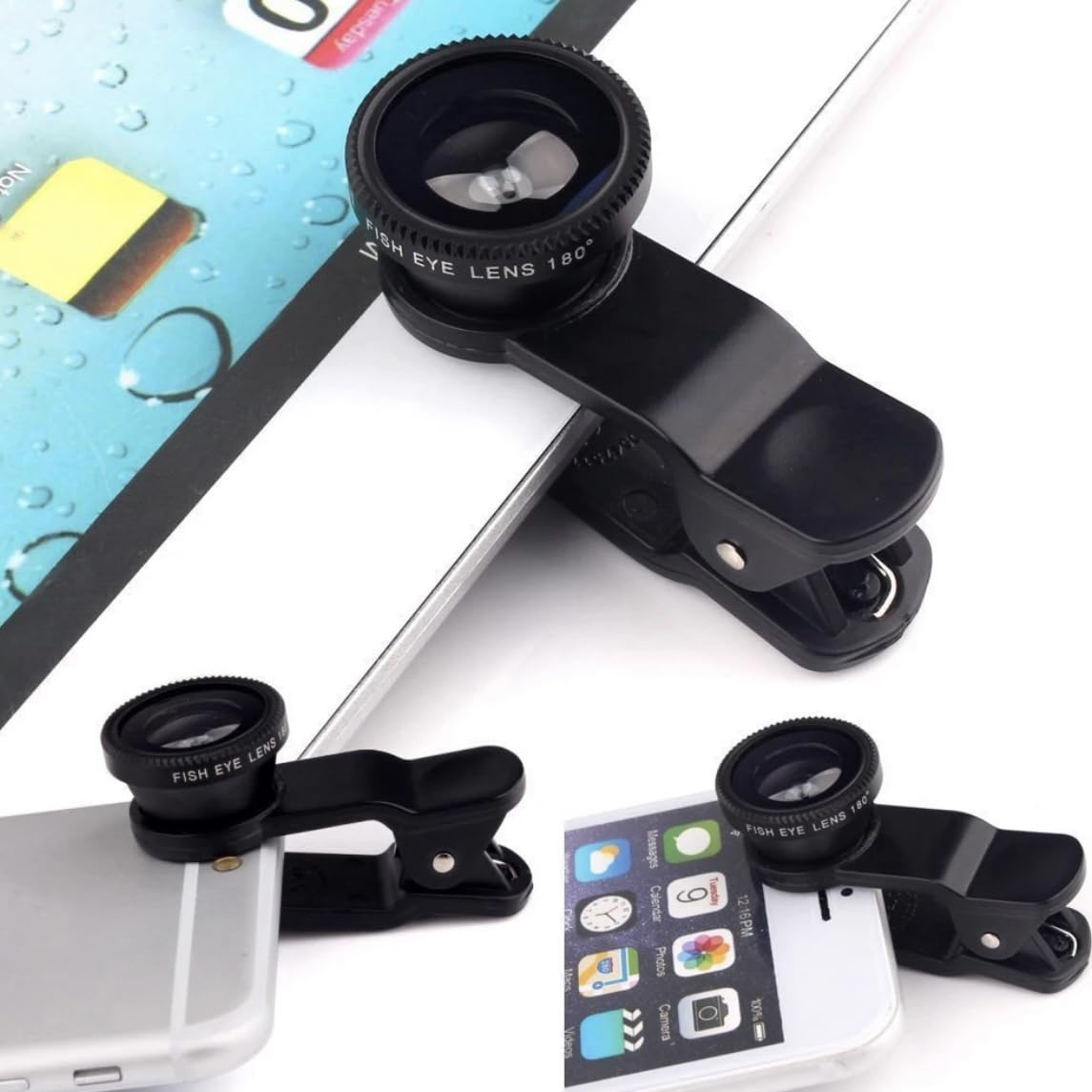 Orco 2 Pack Mobile Phone Camera Lens Kit With Fish Eye Lens +Macro Lens + Wide Angle Lens Compatible With iPhone,Samsung,Huawei,iPad,Sony,HTC,LG,etc