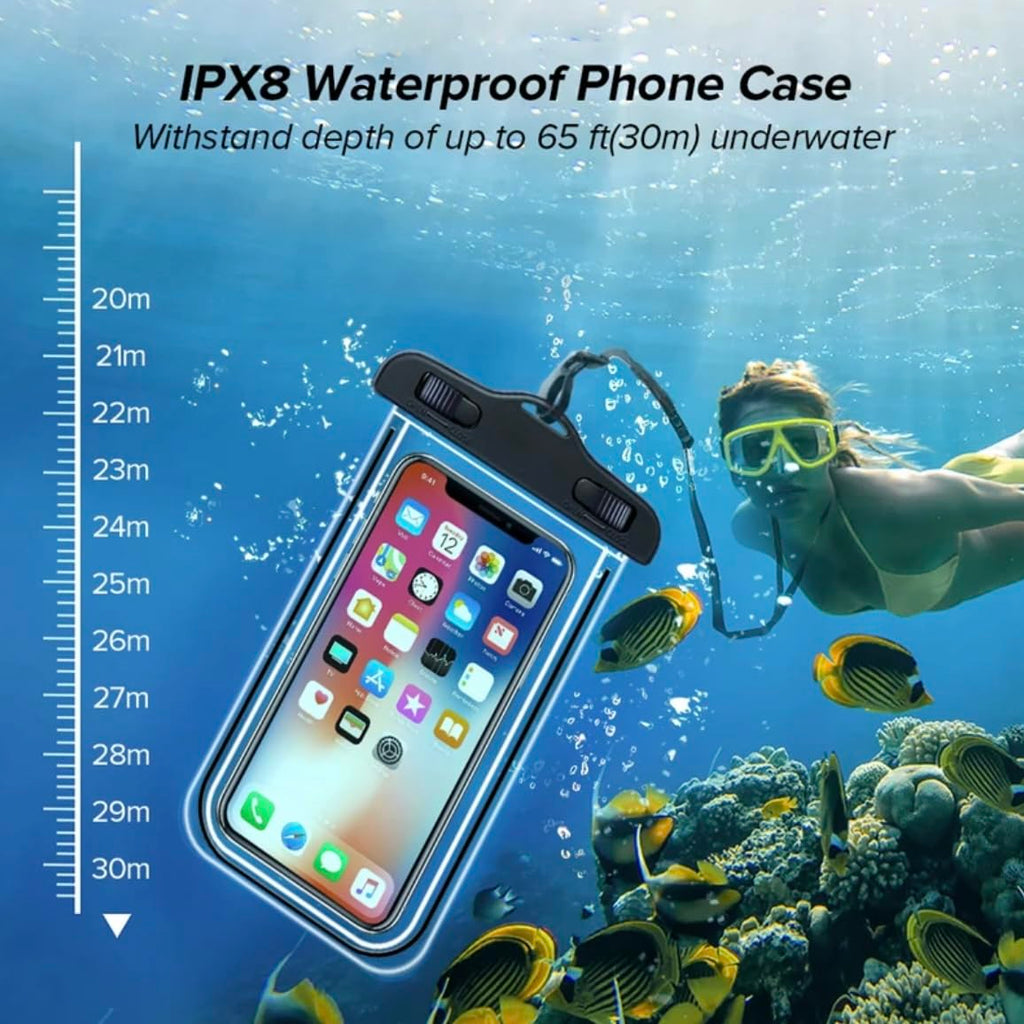 Orco 2 Pack Waterproof Phone Pouch IPX8 Universal Waterproof Phone Case Bag for Swimming, Adjustable Lanyard Underwater Phone Dry Bag for iPhone 15 14 13 12,Galaxy and Other Phones up to 7.2"