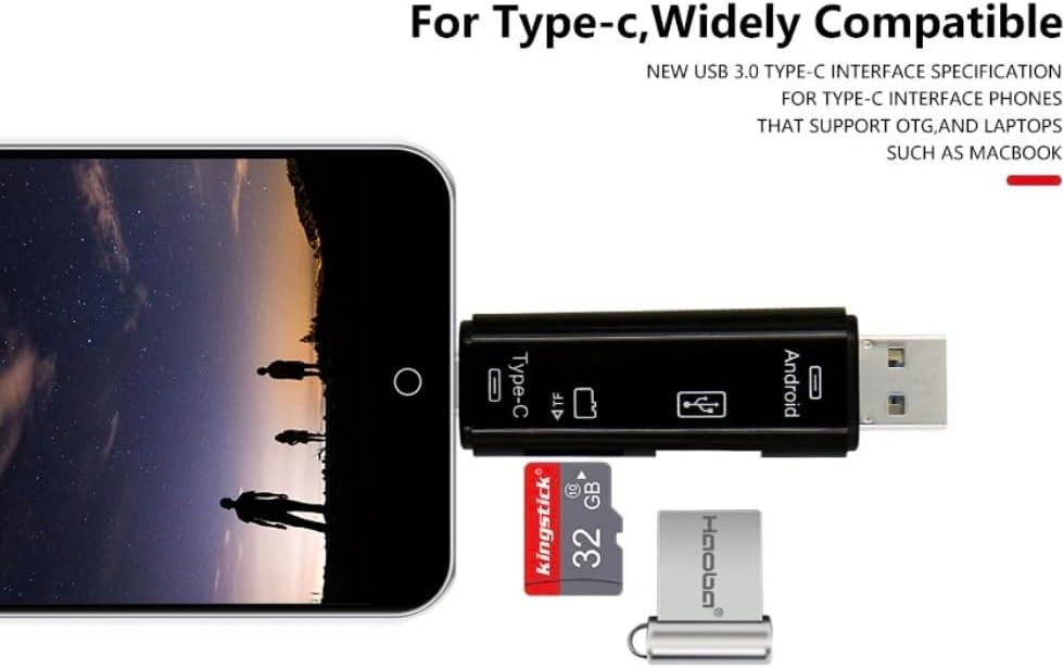 Orco SD Card Reader, Dual Connector USB C Card Reader USB 3.0 Memory Card Adapter - Supports SD/SDXC/Micro SD/Micro SDXC/SDHC/MMC/RS-MMC/UHS-I, Compatible with MacBook Pro,Air,iPad Pro,Galaxy etc.