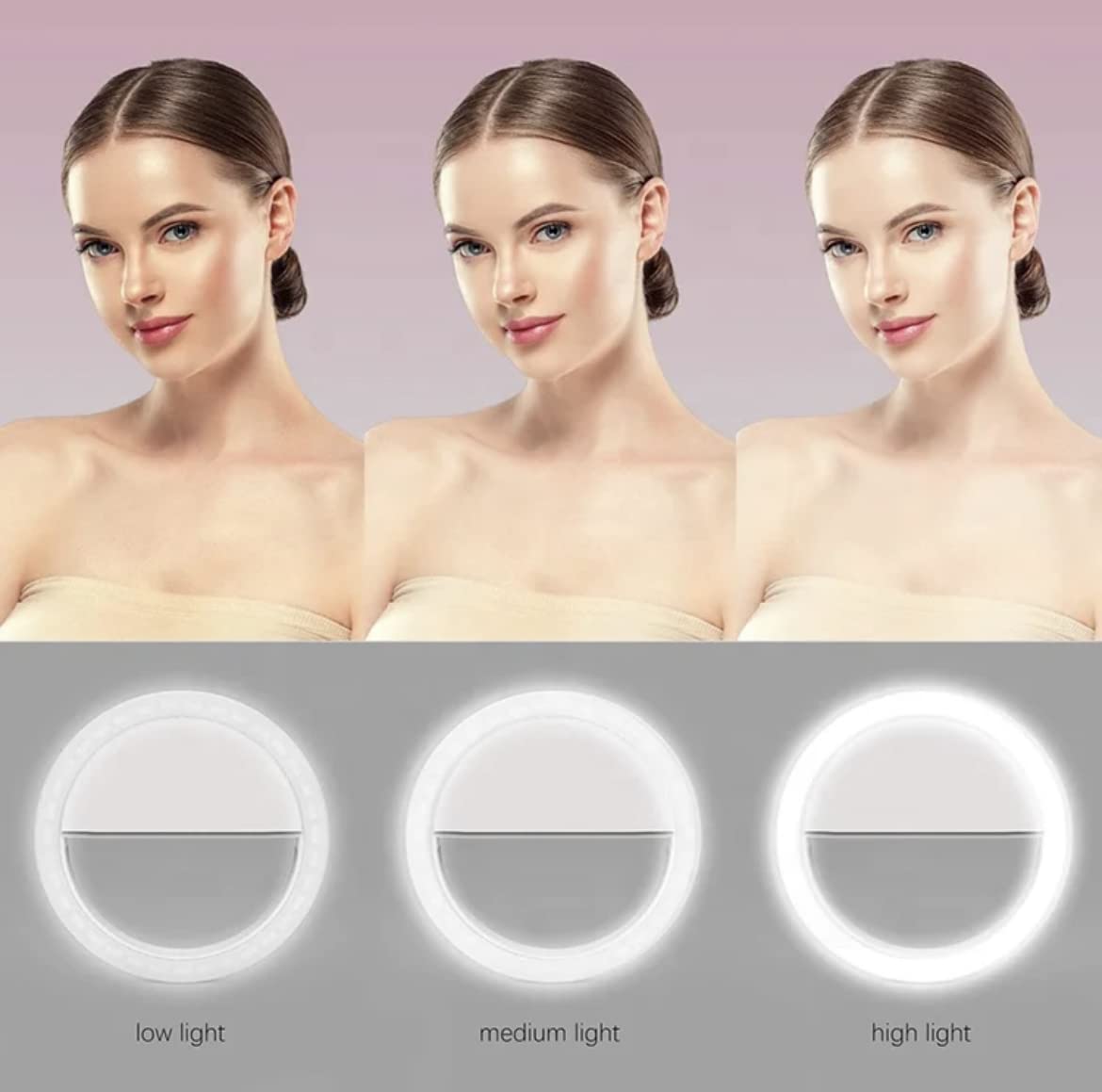 Orco Selfie Ring Light, New Version - 36 LED Universal Clip-on Phone Ring Light with 3 Level Brightness