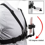 ORCO Chest Mount Harness and Backpack Shoulder Strap Mount with 360° Rotating Phone Clip for Action Cameras and Smartphones (4-7 inches), Adjustable POV Filming Accessories for Hiking and Cycling