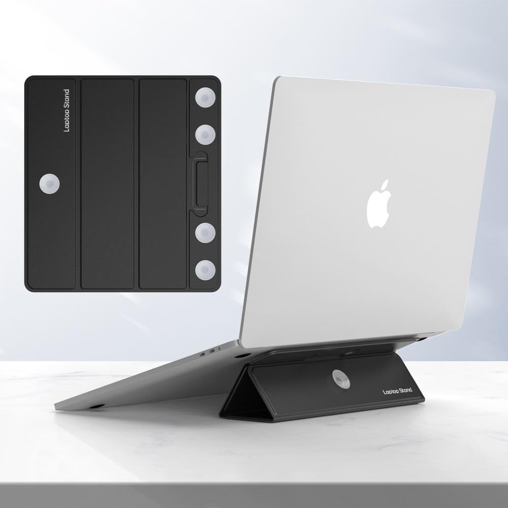Orco Multifunctional Foldable Magnetic Ultra-thin PU Leather Mobile Phone Holder Stand Bracket for Laptop/Table/Smartphone