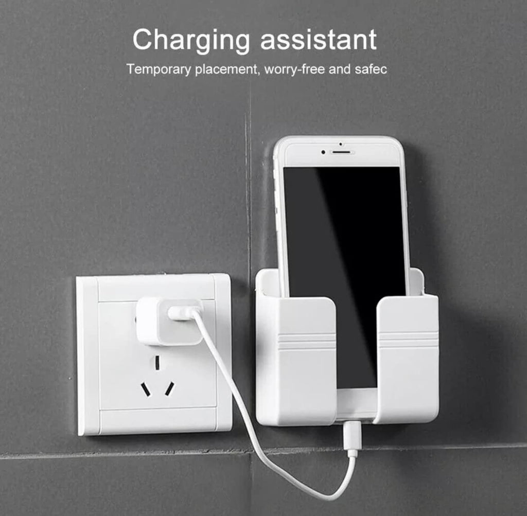 Orco2 Pcs Wall Mount Mobile Phone Charger Holder, 3M Adhesive Remote Wall Stand for Charger, Phone Holders for Kitchen Shower Bed Wall