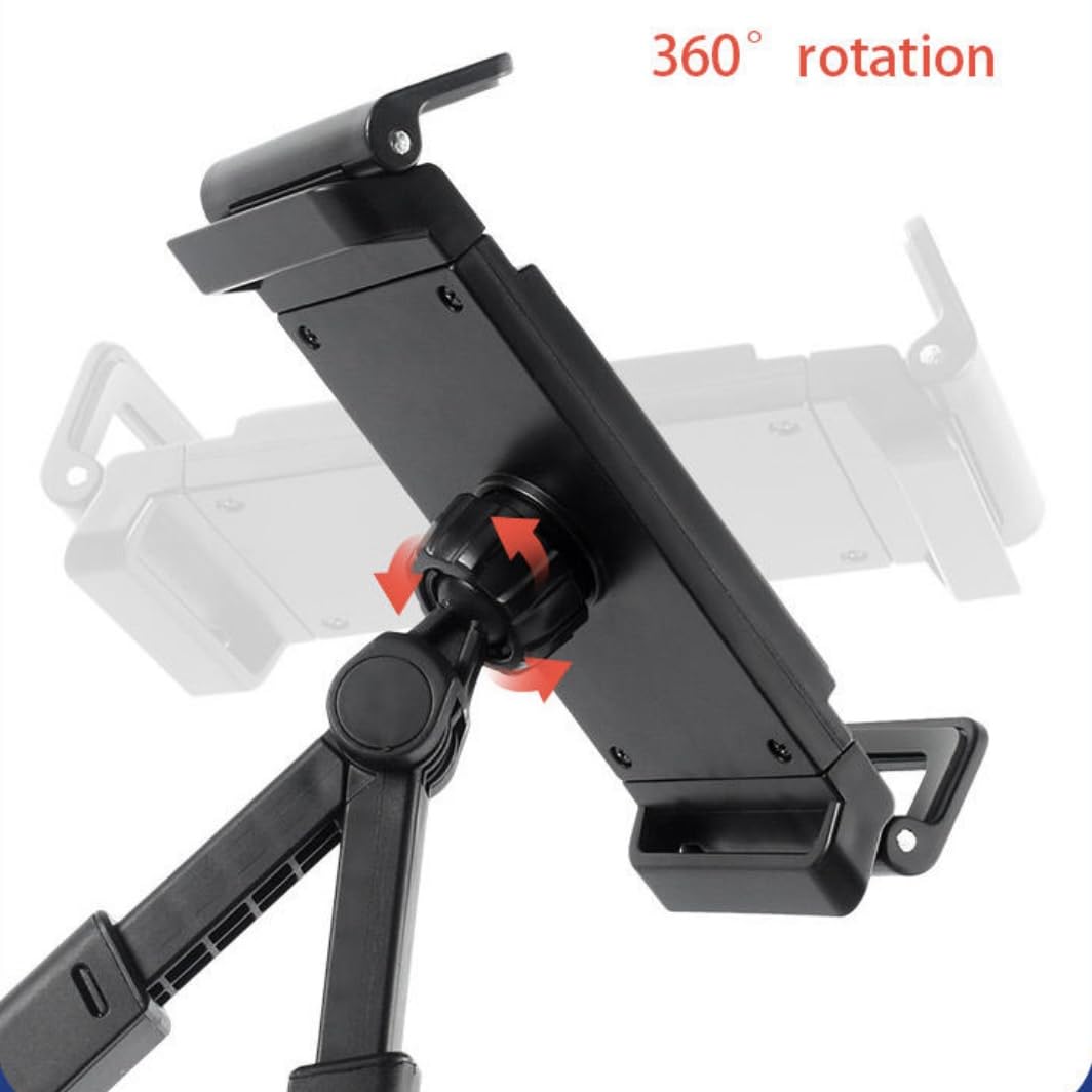Orco Car Headrest Tablet Holder - Heavy Duty Triangle Mount for 4.7-12.9” iPad Pro Air Mini, Samsung Galaxy, Switch - 360° Rotating Extendable Backseat Stand with Safe Flush-Fit & Anti-Shake Design
