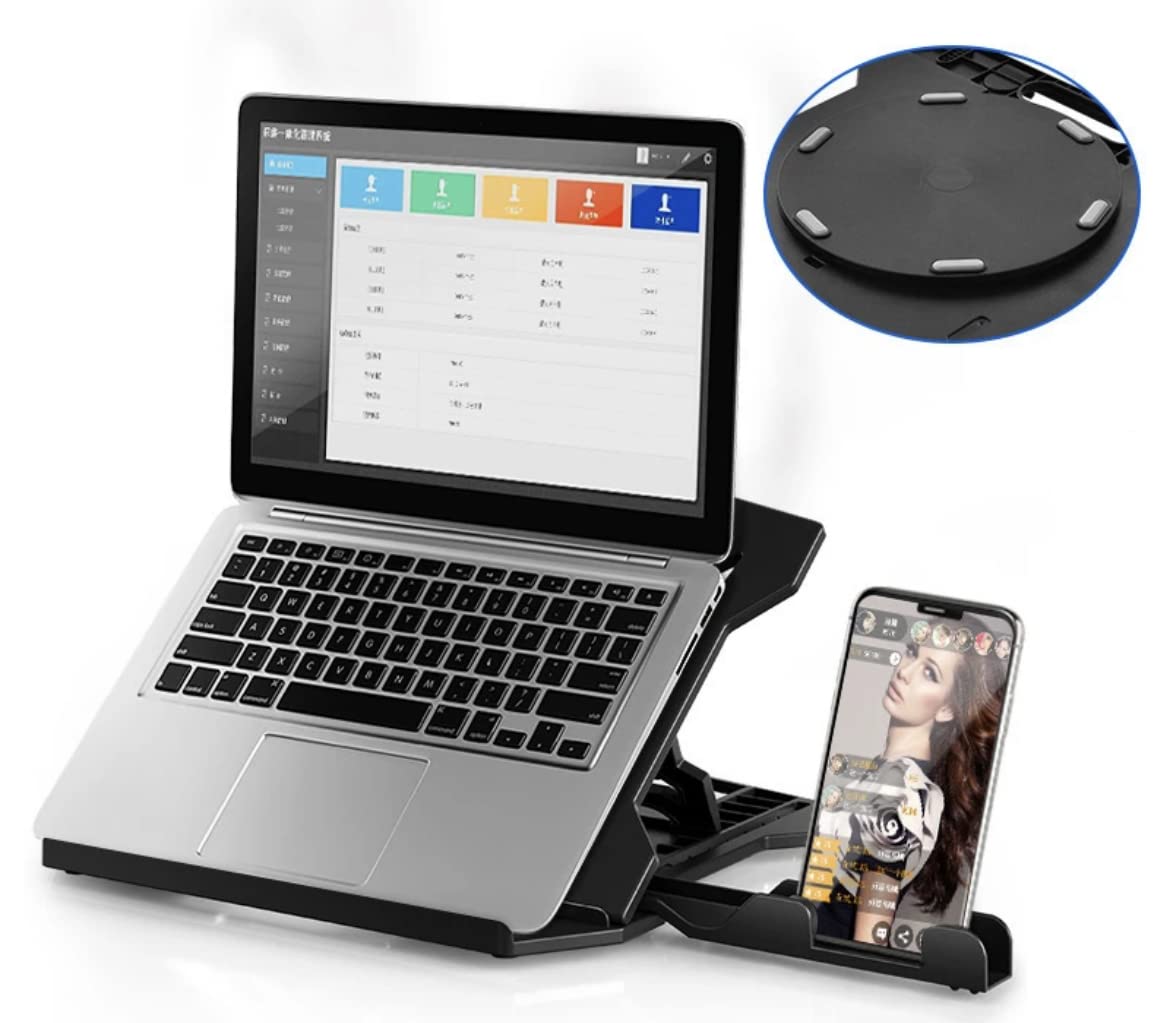 Orco Laptop Stand with Phone Holder and 360° Adjustability - Compatible with 13" to 17" Laptops/MacBooks