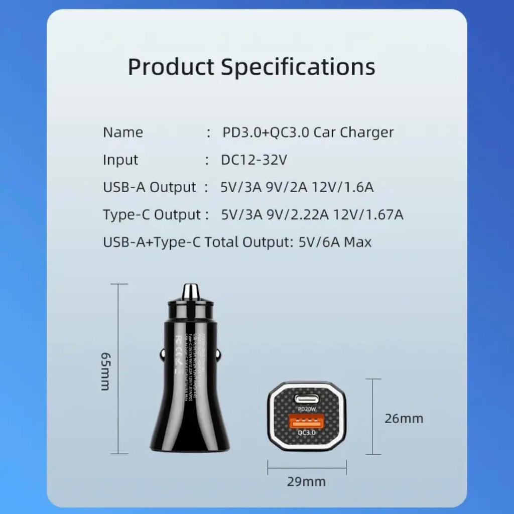 Car Charger, USB C Car Charger 20W PD3.0 5A Fast Charge Cigarette Lighter USB Charger, Metal USB Car Charger Adapter for iPhone 15 14 13 12 Pro Max Samsung etc