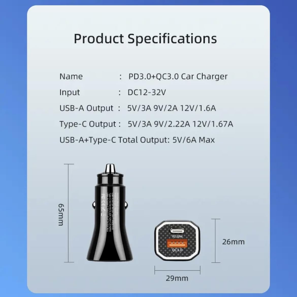 Car Charger, USB C Car Charger 20W PD3.0 5A Fast Charge Cigarette Lighter USB Charger, Metal USB Car Charger Adapter for iPhone 15 14 13 12 Pro Max Samsung etc