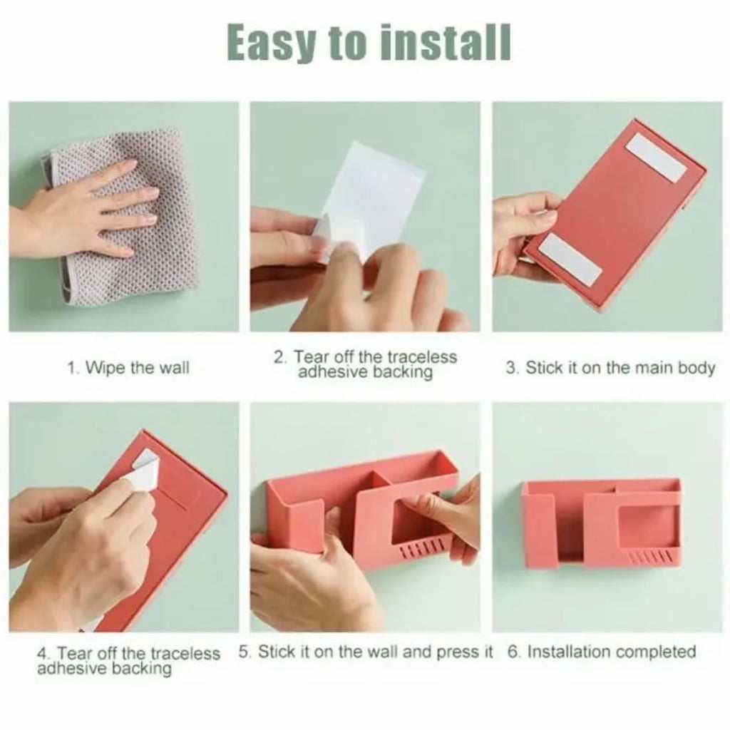 Orco 2 Pcs Wall Mount Mobile Phone Charger Holder, 3M Adhesive Remote Wall Stand for Charger, Phone Holders for Kitchen Shower Bed Wall…