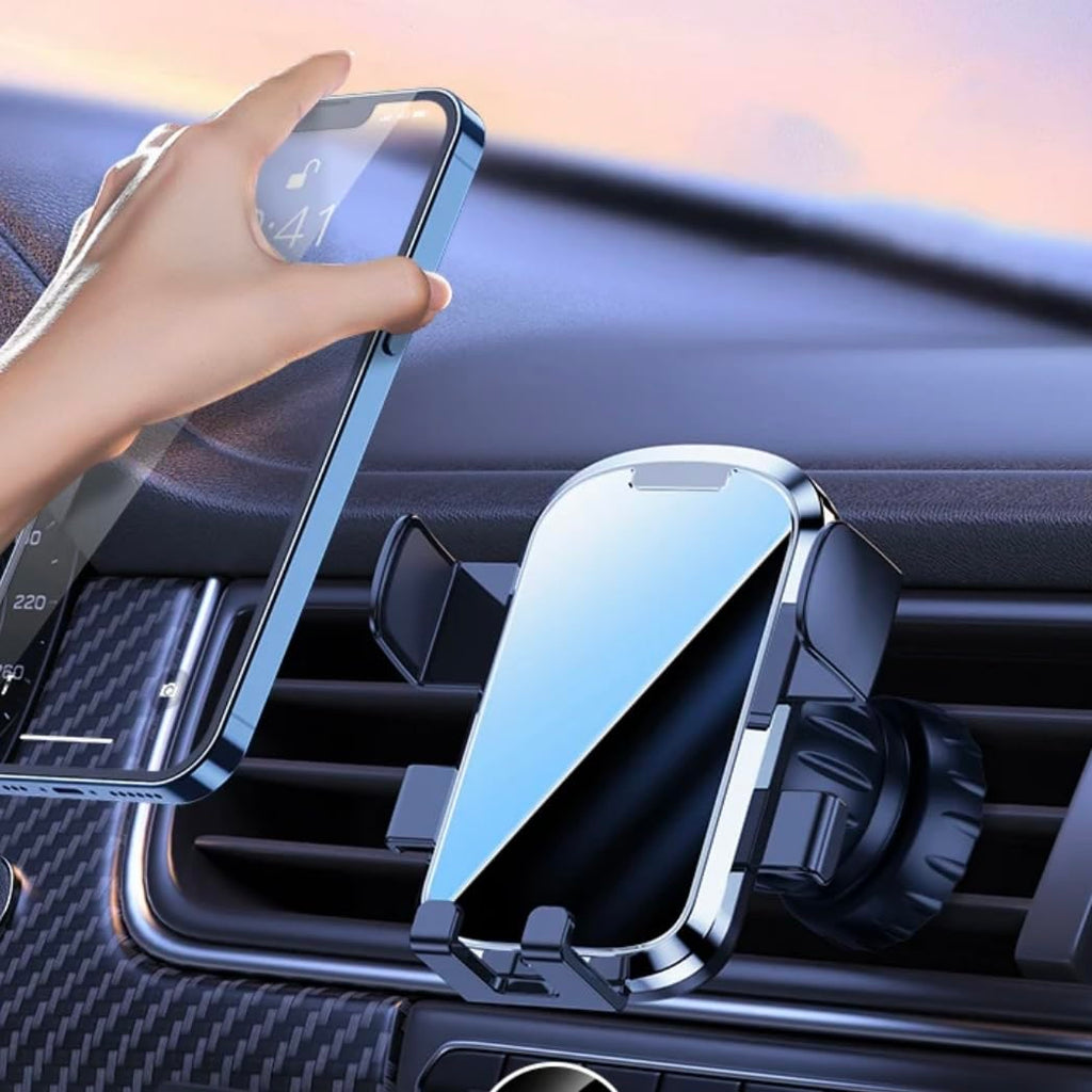 Orco Gravity Car Phone Holder – Ultra-Stable Air Vent Mount with Metal Hook Clip, 360° Rotation, One-Hand Auto-Clamping & Quick Release – Universal Fit for iPhone 15 14 13, Samsung, Pixel (4.0"-6.7")