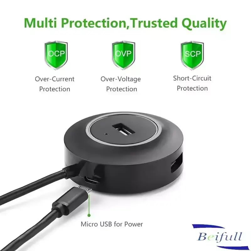 Orco USB 3.0 Hub, 4 Ports USB A Splitter Ultra Compact for Mouse, Keyboard, Flash Drive, U Disk, Printer Compatible with Laptop, Desktop PC, Xbox, PS5, and More
