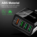 ORCO USB Plug Charger 4-Port USB Fast Charger Plug with 33W Intelligent Quick Charge 3.0 Wall Charger Multi USB Power Adapter UK Fast Charging for iPhone 12 11 Pro Max XS 8 7 6s Samsung