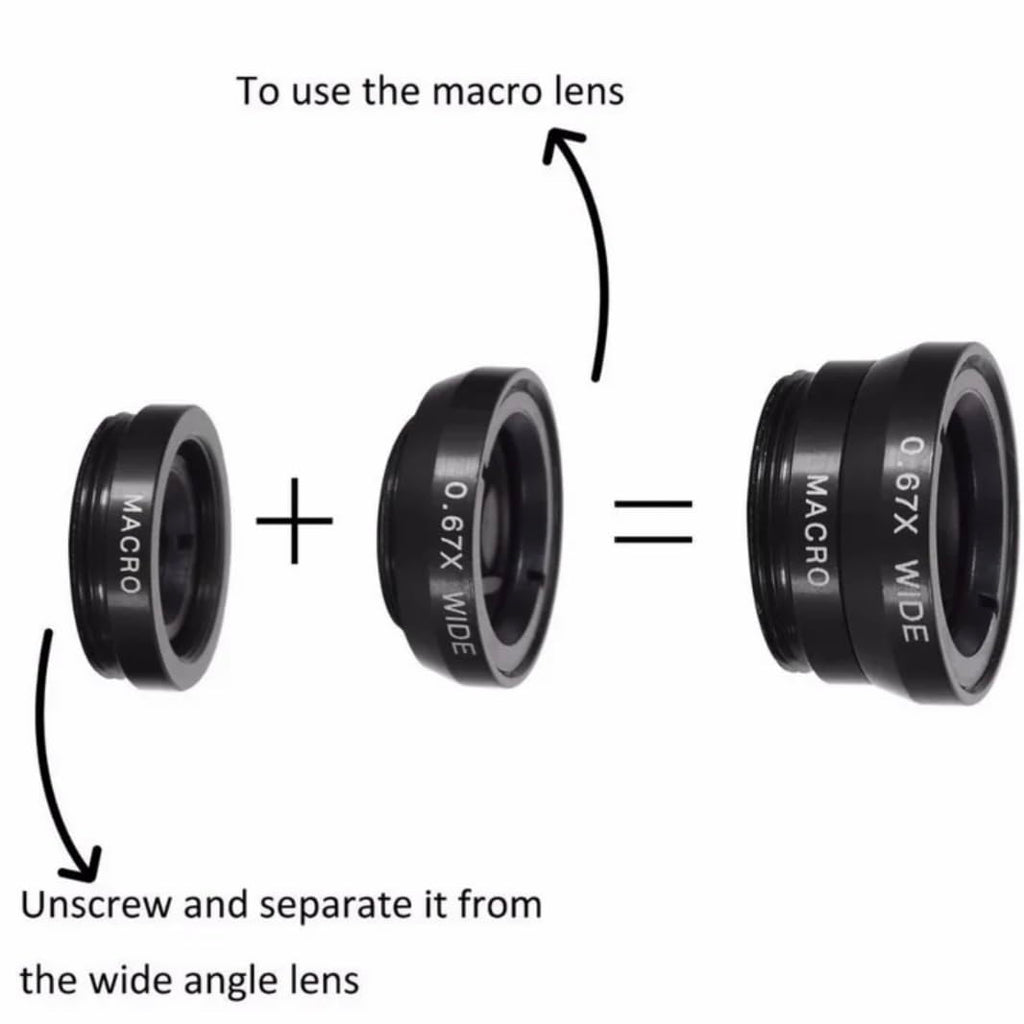 Orco 2 Pack Mobile Phone Camera Lens Kit With Fish Eye Lens +Macro Lens + Wide Angle Lens Compatible With iPhone,Samsung,Huawei,iPad,Sony,HTC,LG,etc