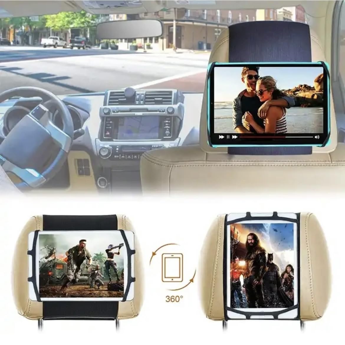 Orco Tablet Holder for Car iPad Holder for Back Seat for Kids Tablet Holder for Kids Kindle iPad Holder Headrest Tablet Mount iPad Accessories Fit 7~11" Devices