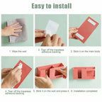 Orco 2 Pcs Wall Mount Mobile Phone Charger Holder, 3M Adhesive Remote Wall Stand for Charger, Phone Holders for Kitchen Shower Bed Wall…
