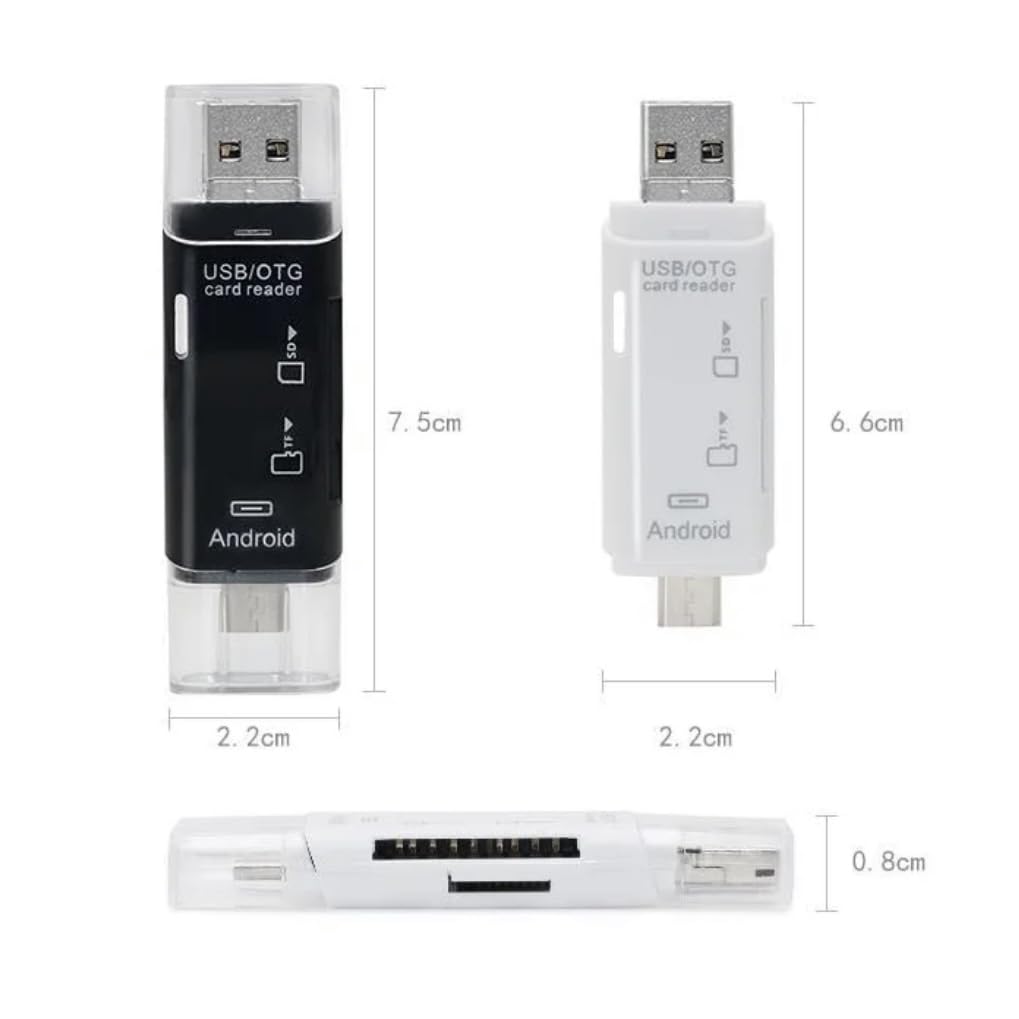 Orco SD Card Reader, Dual Connector USB C Card Reader USB 3.0 Memory Card Adapter - Supports SD/SDXC/Micro SD/Micro SDXC/SDHC/MMC/RS-MMC/UHS-I, Compatible with MacBook Pro,Air,iPad Pro,Galaxy etc.
