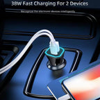 Car Charger, USB C Car Charger 20W PD3.0 5A Fast Charge Cigarette Lighter USB Charger, Metal USB Car Charger Adapter for iPhone 15 14 13 12 Pro Max Samsung etc