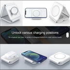 Orco 3 in 1 Wireless Charger for iPhone, Magnetic Foldable 3 in 1 Charging Station, Travel Charger Stand for Multiple Devices for iPhone 15/14/13/12 Series, AirPods, iWatch